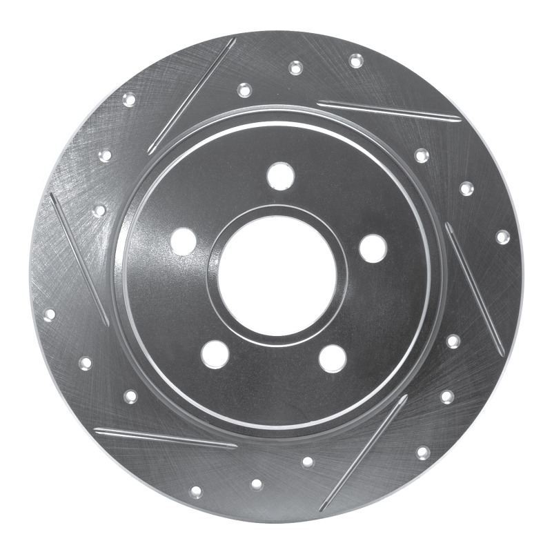 Volvo C70 Brake Rotor (1) - Rear Left - R1 Concepts - Drilled & Slotted - Silver - `04-`13